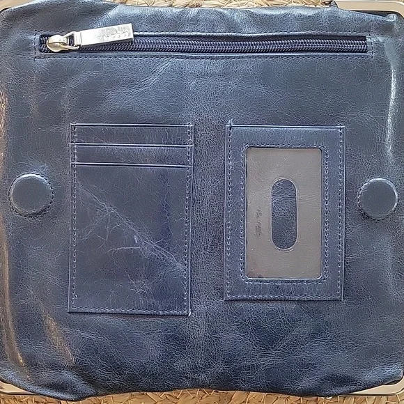 HOBO Original Lauren Wallet Clutch Turquoise Blue Silver Hardware EUC - Picture 7 of 16